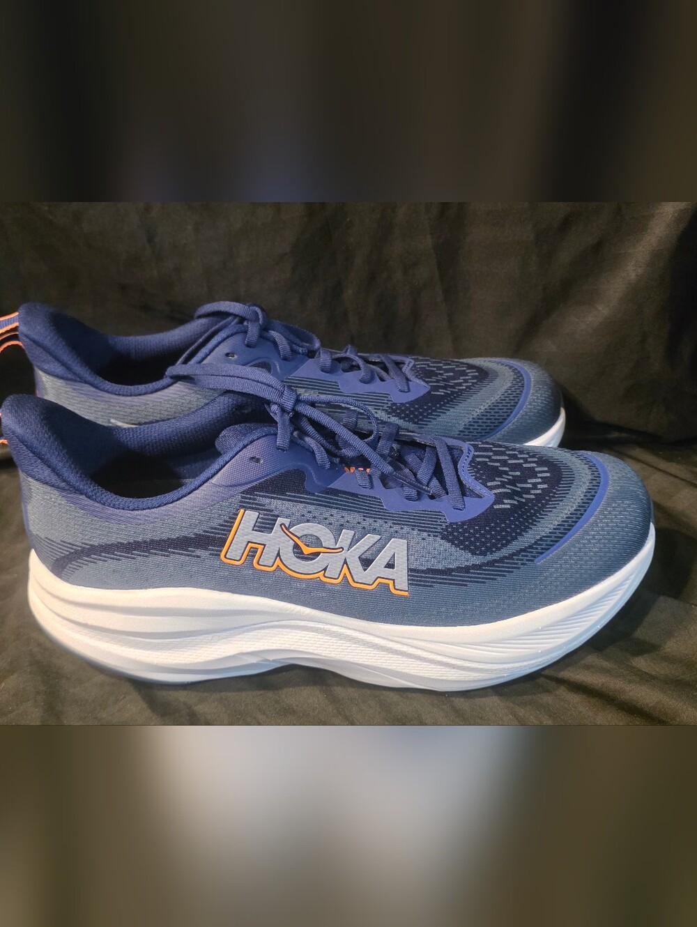 HOKA One Skyflow Running Shoes Mignight Blue Navy 1155117-MVR Men SZ 12 2E NWOB